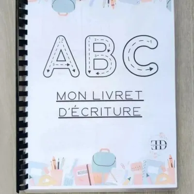 Livret d'écriture A4, alphabet avec images